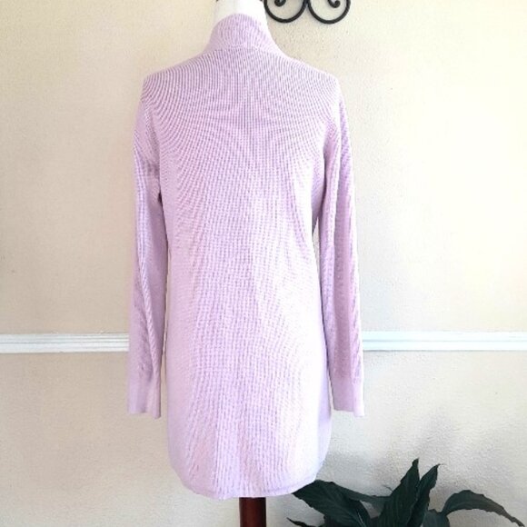 Cyrus Long Cardigan in Waffle Knit Pink Small - Picture 3 of 6